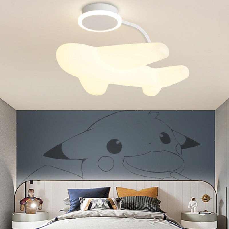 Moderne Einfachheit Kinder Eisen PE Flugzeug LED Semi-Flush Mount Deckenleuchte für Schlafzimmer 