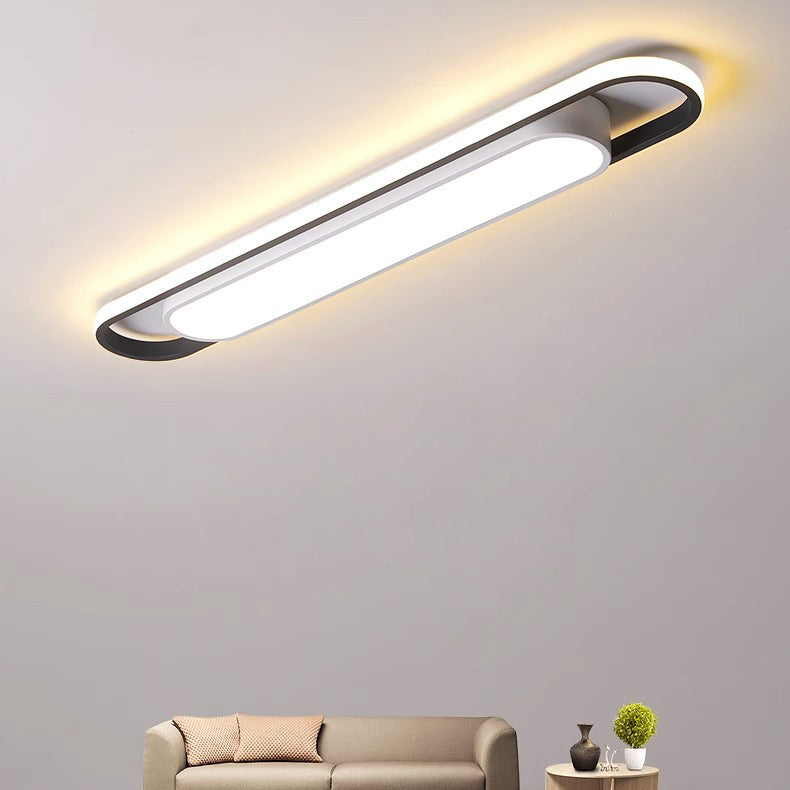 Luminaire de plafond LED encastré rectangulaire en fer et acrylique de simplicité contemporaine pour salon 