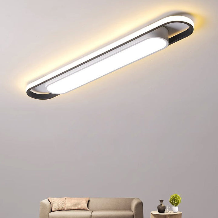 Luminaire de plafond LED encastré rectangulaire en fer et acrylique de simplicité contemporaine pour salon 