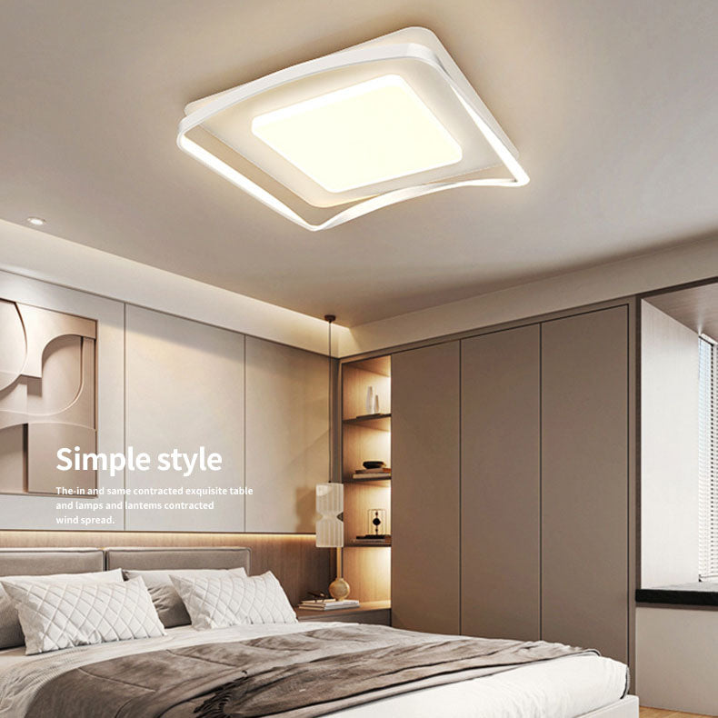 Moderne Einfachheit Aluminium Quadrat Acryl Schatten LED Unterputz Deckenleuchte Für Schlafzimmer 