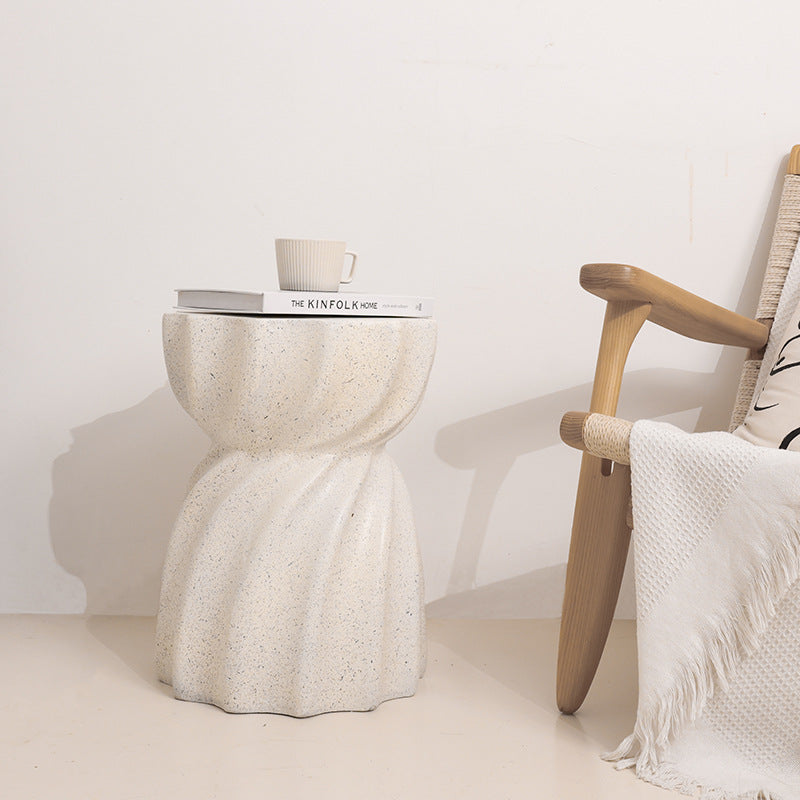 Mesa de café con textura de imitación de terrazo geométrico torcido nórdico contemporáneo para sala de estar 