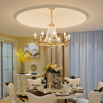 Chandelier Contemporain de Luxe en Fer Rond avec Cadre, Perles de Cristal, 6/8/10/12 Lumières pour Salon 