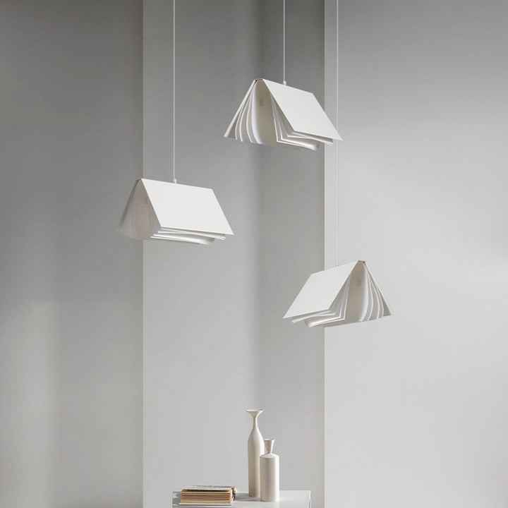 Contemporary Creative Book Shape Iron PC Fabric 1-Light Pendant Light For Living Room