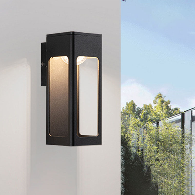 Applique Murale Moderne Minimaliste Étanche en Aluminium Rectangulaire à LED pour Patio Extérieur 