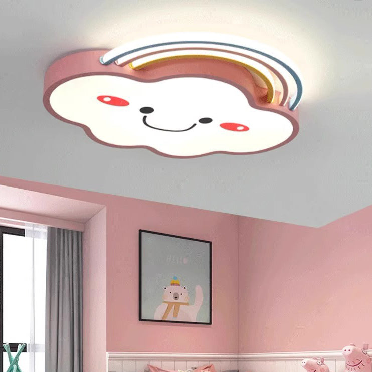 Luz de techo LED de montaje empotrado de PVC con hierro arcoíris creativo contemporáneo para dormitorio 