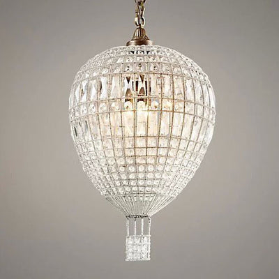 Modern Art Deco Hot Air Balloon Shaped Iron Crystal 1/3/6 Light Chandelier For Living Room