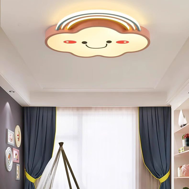 Luz de techo LED de montaje empotrado de PVC con hierro arcoíris creativo contemporáneo para dormitorio 