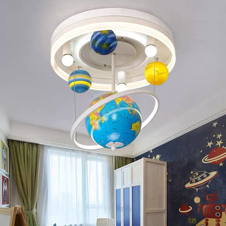 Luz de techo LED empotrada de acrílico con hardware esférico redondo contemporáneo para niños creativos para dormitorio 
