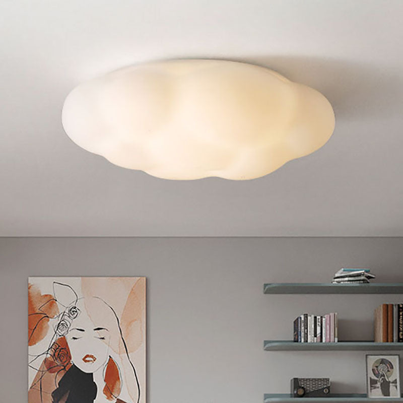 Modern Simplicity Cloud PE Shade Hardware LED Flush Mount Ceiling Light For Bedroom