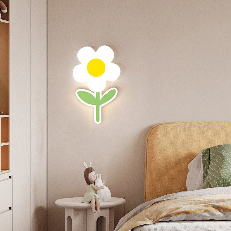 Moderne minimalistische Eisen-Sonnenblume Acryl LED-Wandleuchte 