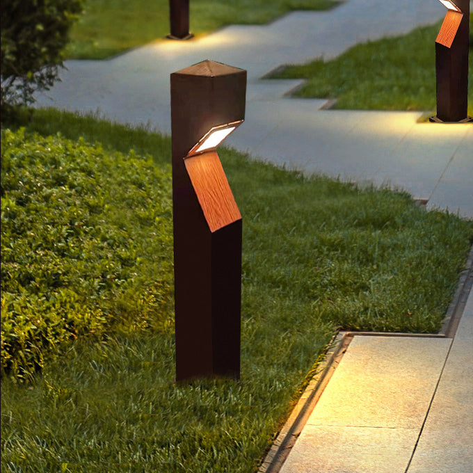 Luz LED para paisaje de columna irregular de aluminio y acero impermeable chino tradicional para jardín 