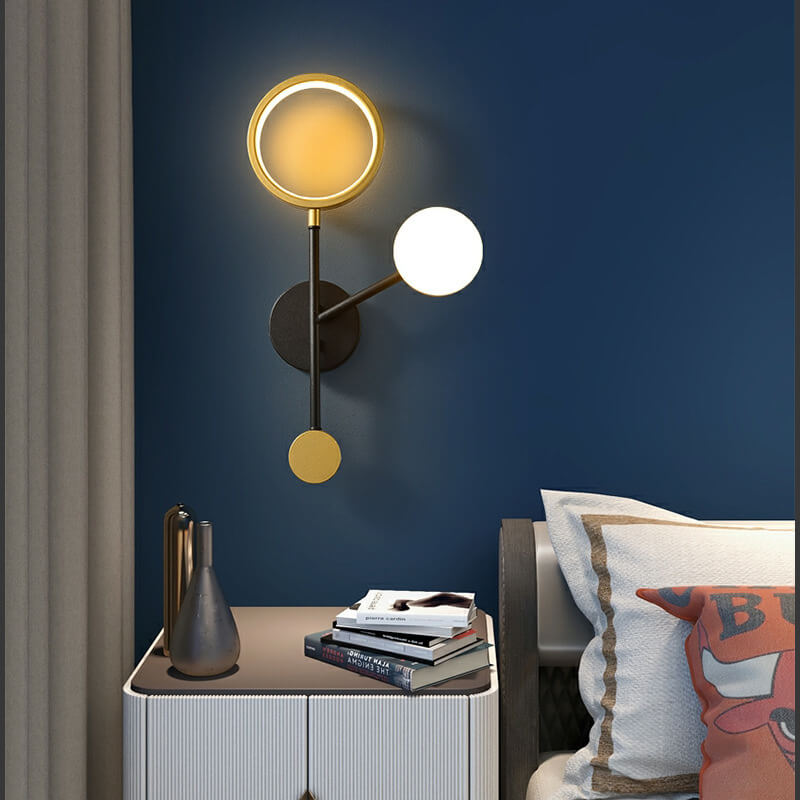 Modern Creative Aluminum Lamp Ring Acrylic LED Wall Sconce Lamp