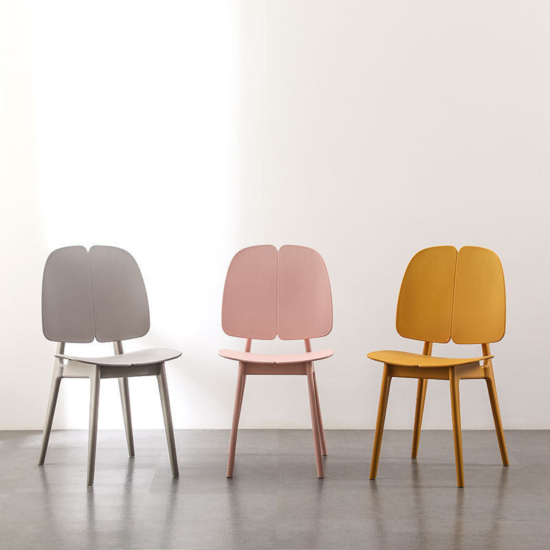 Chaise de salle à manger carrée en plastique et métal scandinave contemporain avec dossier pour salle à manger 