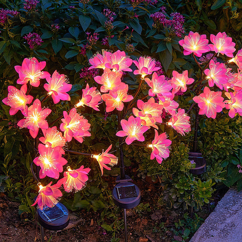Lumière de pelouse décorative à fiche de sol LED Camélia ABS créative moderne solaire 