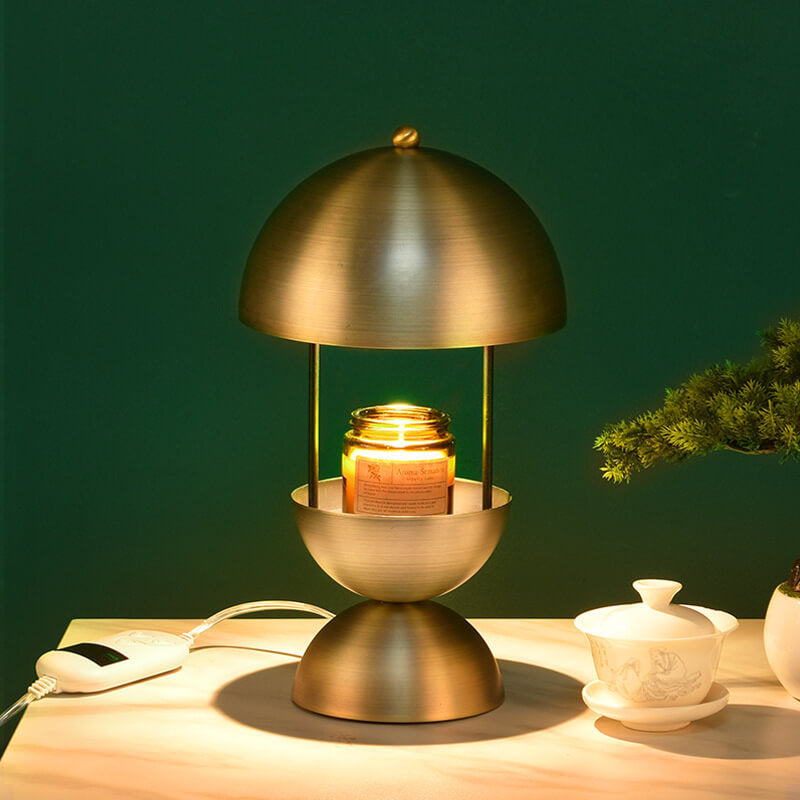 Industrial Brass Color Dome Metal 1-Light Melting Wax Table Lamp