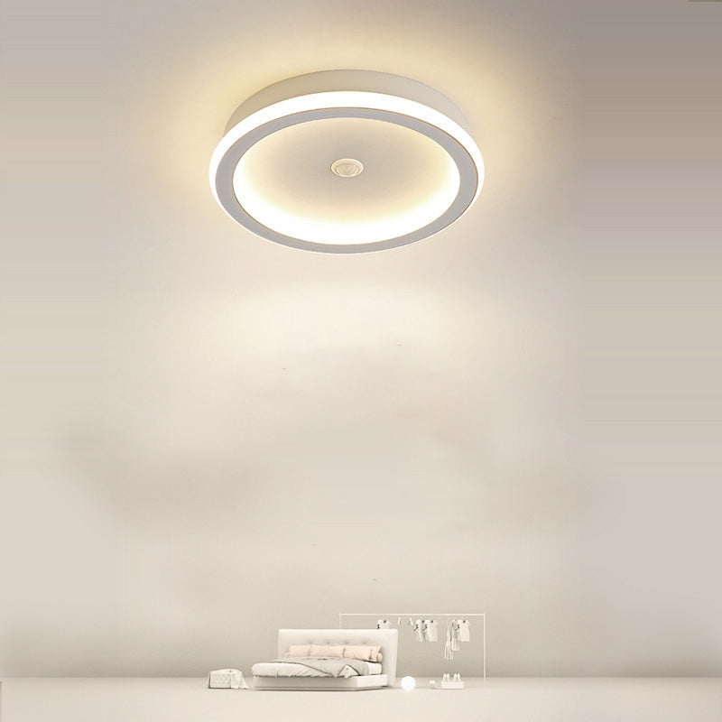 Plafonnier LED en fer aluminium PVC à montage affleurant rhombique rond minimaliste moderne pour salon 