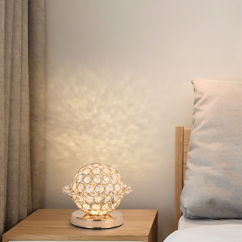 Modern Luxury Crystal Ball Hardware LED Decorative Table Lamp
