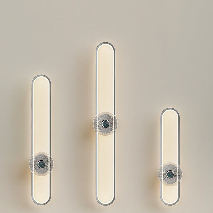 Moderne minimalistische lange ovale Hardware Aluminium LED Wandleuchte Lampe für Wohnzimmer 