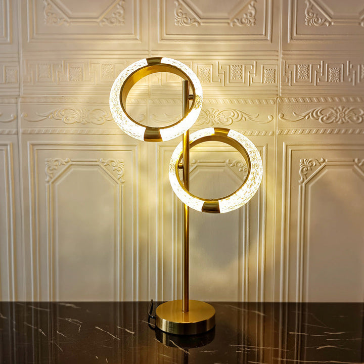 Moderne Luxus Kreis Galvanisierte Eisen LED Tisch Lampe Für Schlafzimmer 