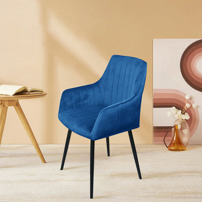 Moderna Minimalista Cuadrada Silla de Comedor de Hierro con Tela de Terciopelo y Esponja Cuatro Patas Reposabrazos Respaldo Para Comedor 