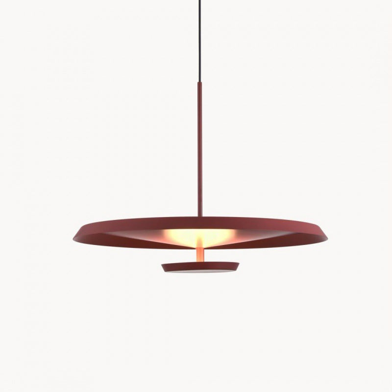 Moderne minimalistische runde fliegende Untertasse aus Aluminium und Acryl LED-Pendelleuchte für das Wohnzimmer 