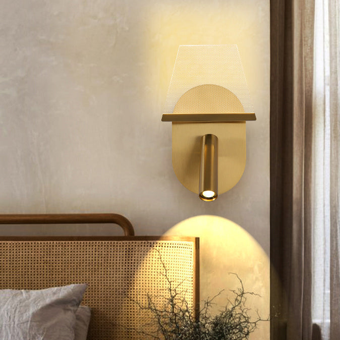 Applique Murale LED en Fer Acrylique Ovale Trapézoïdale Minimaliste Moderne pour Salon 
