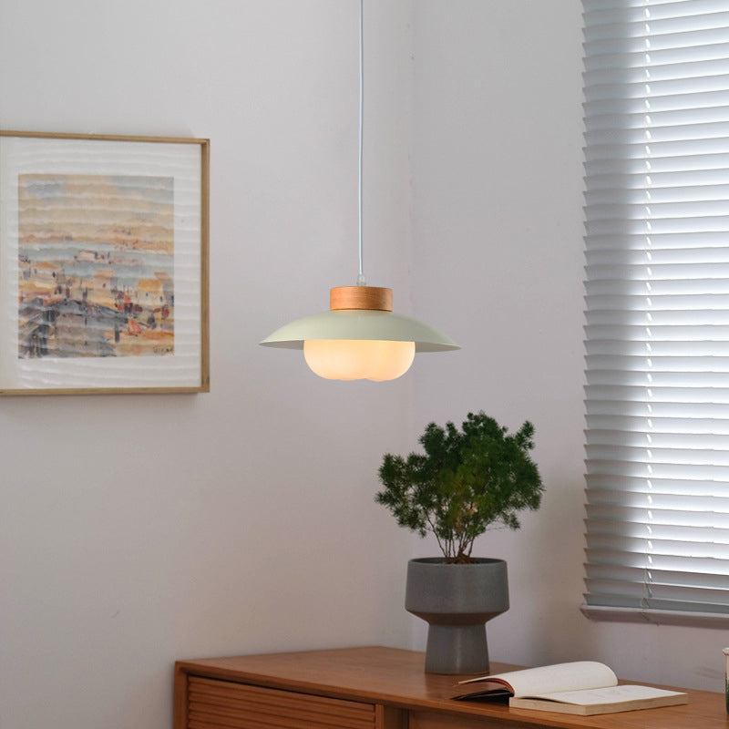 Zeitgenössische nordische Eisenholz PE Schüssel 1/2/3 Licht Kronleuchter Insel Licht für Esszimmer 
