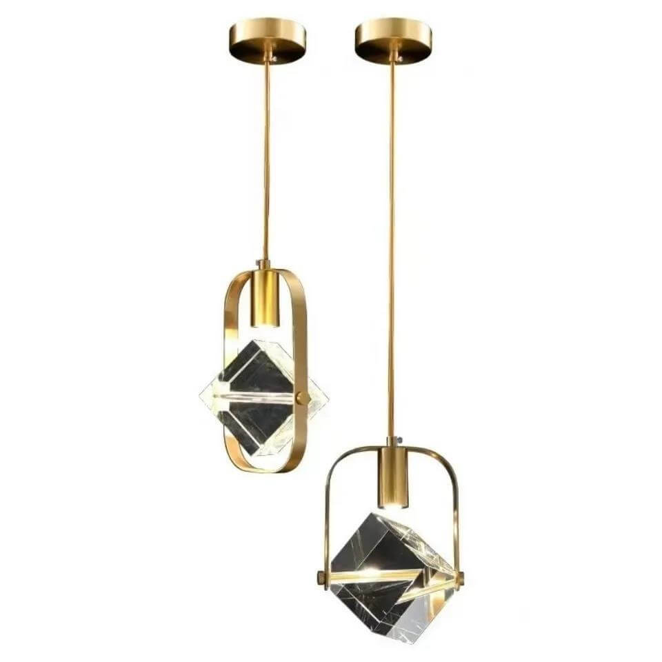 Moderne Einfachheit Kristall Quadrat 1-Licht Pendelleuchte für Schlafzimmer 