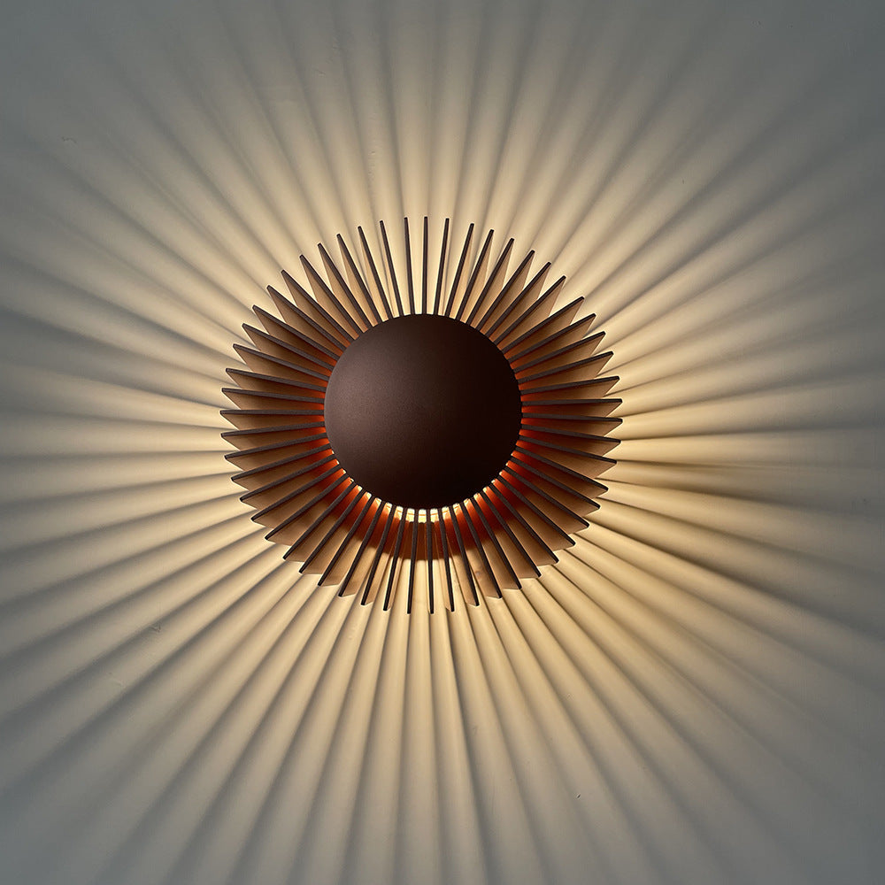 Applique murale LED design tournesol rond en aluminium minimaliste moderne pour salon 
