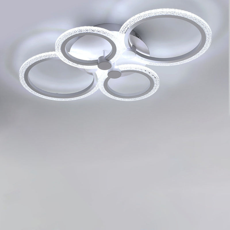 ضوء سقف شبه مثبت بزاوية LED مستدير من الأكريليك والفولاذ المقاوم للصدأ الحديث لغرفة النوم 