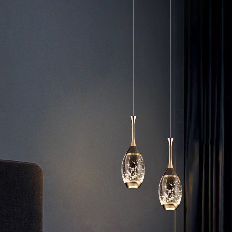 Lustre LED en cristal goutte d&
