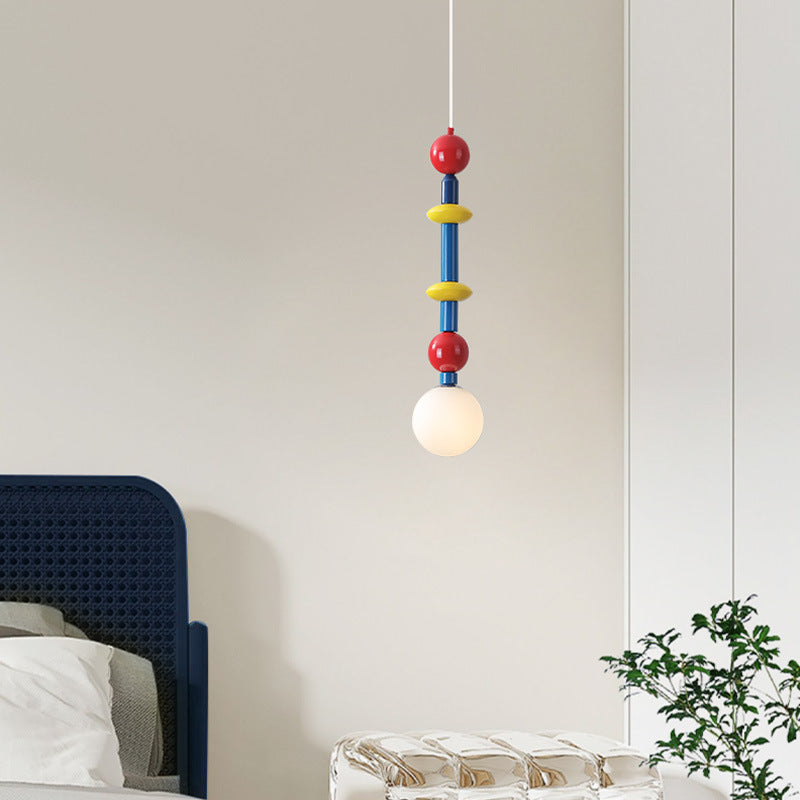 Suspension Luminaire Contemporain Simplicité Ronde en Verre et Fer à 1 Lumière pour Salon 