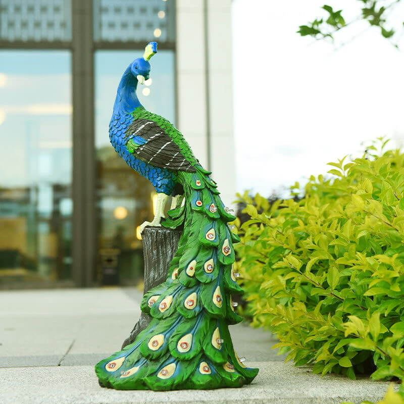 Moderne Solar-Simulation Pfau wasserdichtes Harz Batterie LED Außenbeleuchtung 