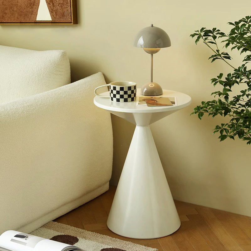 Table basse moderne minimaliste ronde en forme de sablier en fer pour salon 