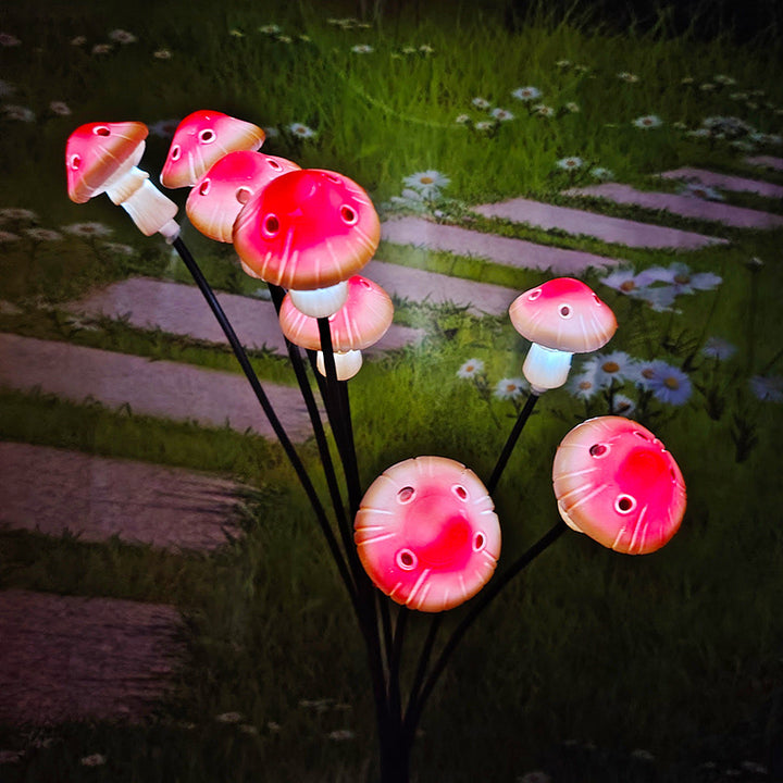 Moderne Art Deco Solar Wasserdichte Pilz Zweig Kunststoff Edelstahl LED Outdoor Boden Stecker Licht Für Garten 