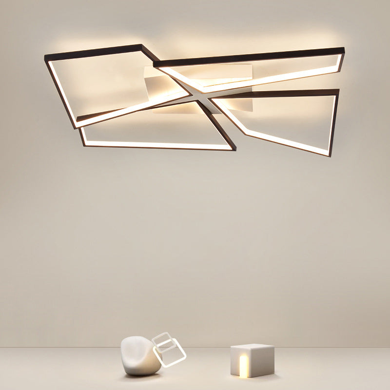 Moderne minimalistische Dreieck Patchwork Quadrat Rechteck Aluminium Eisen Silikon LED Unterputz Deckenleuchte für Schlafzimmer 