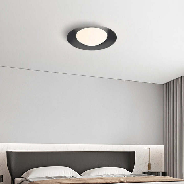 Luz de techo LED empotrada de vidrio redondo de cobre de simplicidad moderna para dormitorio 