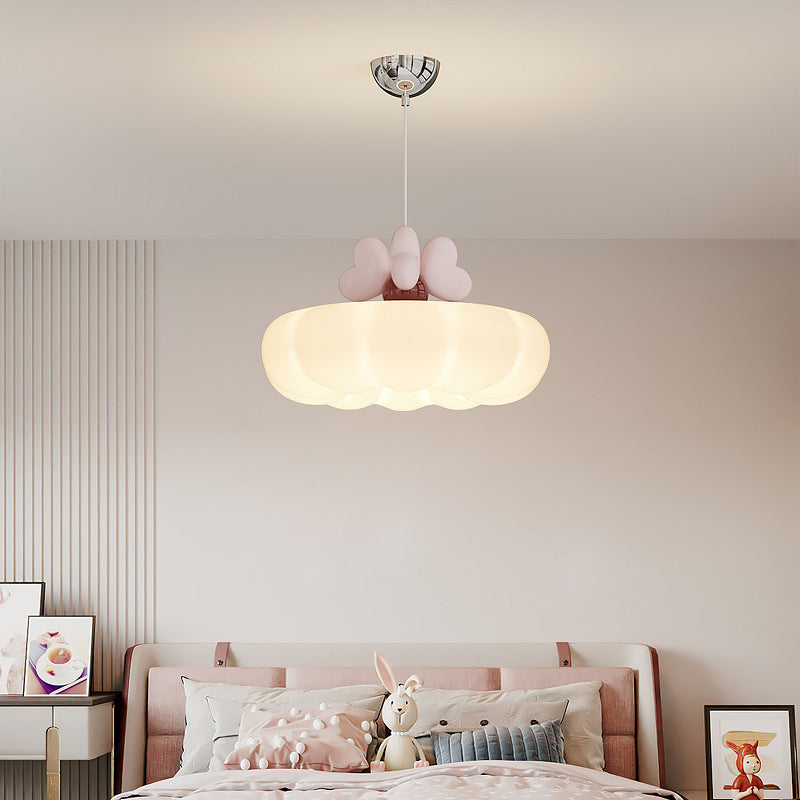 Lustre suspendu en verre résine fer LED moderne et créatif pour chambre à coucher 