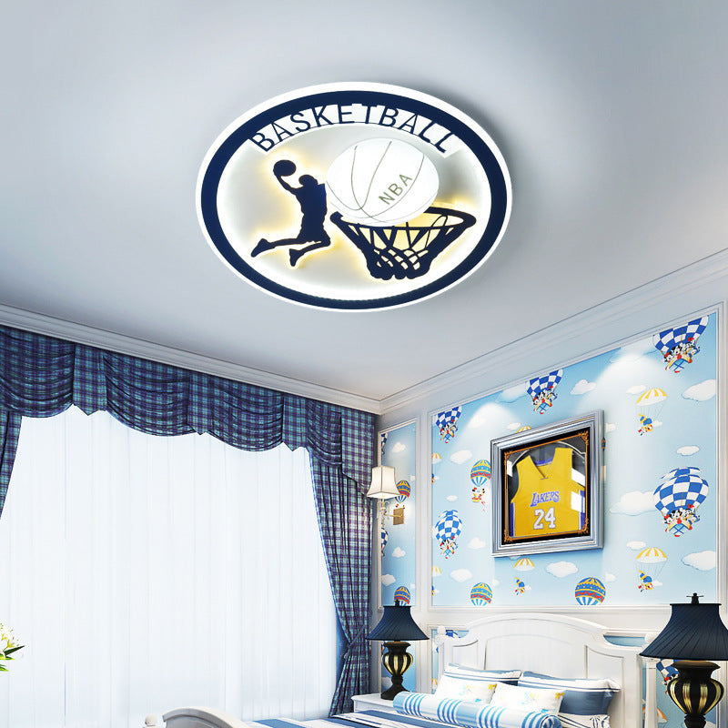 Creative Simplicity NBA Basketball Acrylic LED Kids Flush Mount Ceiling Light