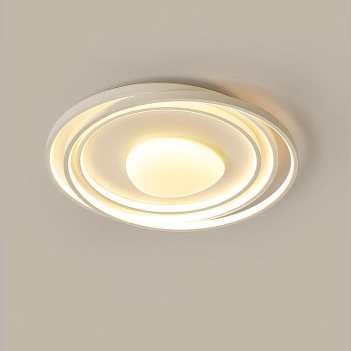 Moderne minimalistische Creme Runde Acryl Eisen LED Unterputz Deckenleuchte für Wohnzimmer 