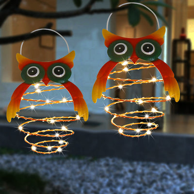 Solar Decorative Owl Pineapple Iron PP LED Outdoor String Landscape Lights