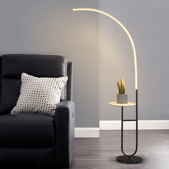 Zeitgenössische Einfachheit Arc Aluminium Streifen mit Marmor Eisen Palette LED Stehlampe für Wohnzimmer 