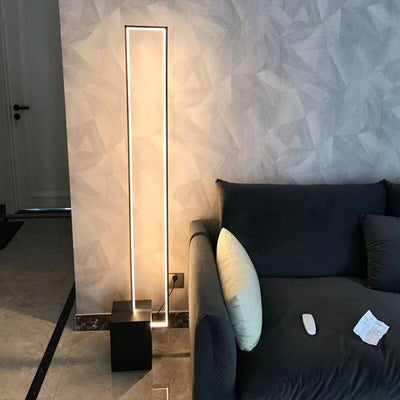 Modern Minimalist Rectangular Line Iron LED Standing Floor Lamp For Living Room