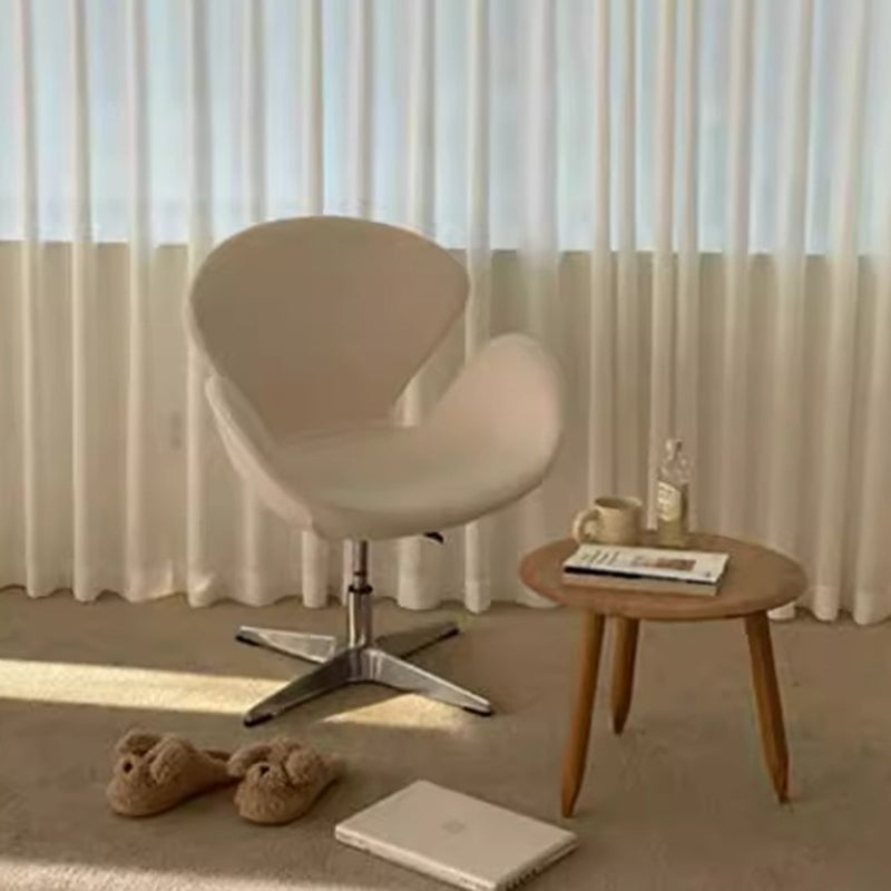 Moderner minimalistischer umwickelter gepolsterter Flanell-Lammfell-Beweglicher Schreibtischstuhl Rückenlehne Armlehne für das Home Office 