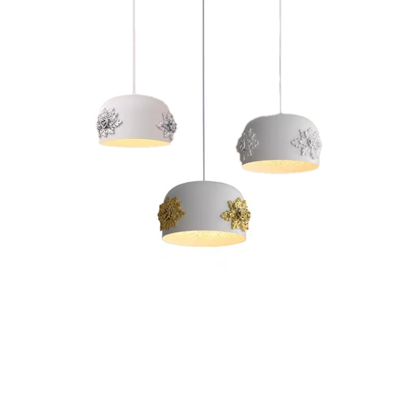 Moderne Art Deco Zylinder Eisen Harz 1-Licht Pendelleuchte für Schlafzimmer 