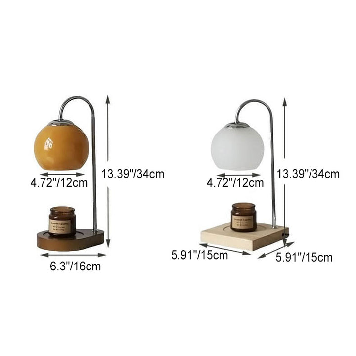 Lampe de table en bois massif moderne simple avec bougie sphérique à une lumière fondante 