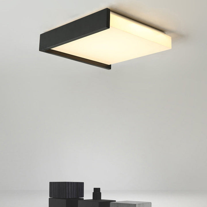 Zeitgenössische nordische quadratische Eisen-Acryl-LED-Deckenleuchte für Wohnzimmer 