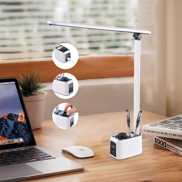Lampe de table LED en aluminium ABS long USB pliable de simplicité moderne pour chambre 