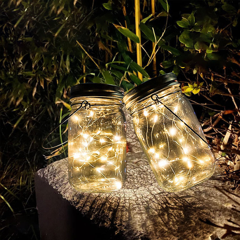 Luces de cadena LED en forma de estrella de alambre de cobre de acero inoxidable con vidrio solar impermeable de estilo Art Deco moderno para iluminación exterior de jardín 