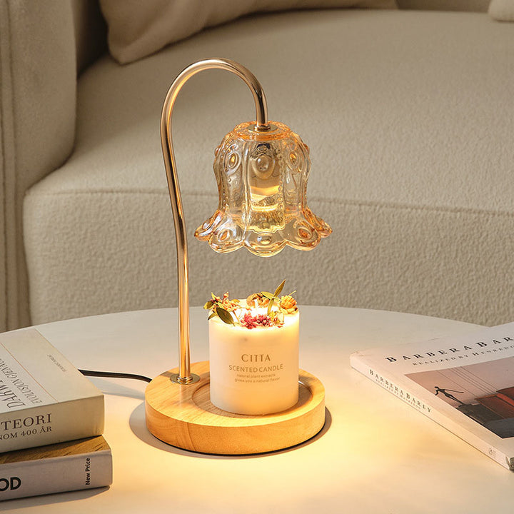 Modern Creative Simple Solid Wood Lily Of The Valley 1-Light Melting Wax Table Lamp